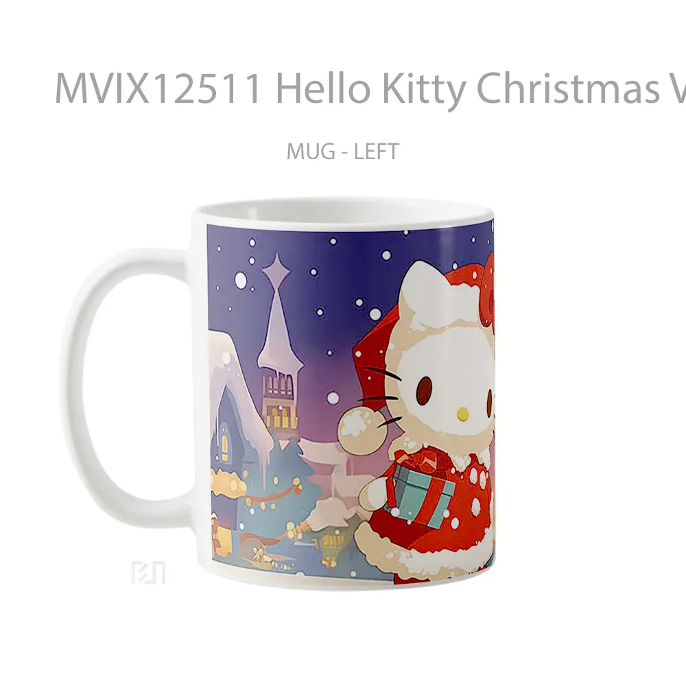 Mug Hello Kitty Christmas Village Mug Aesthetic Koleksi Spesial - All-side / Desain