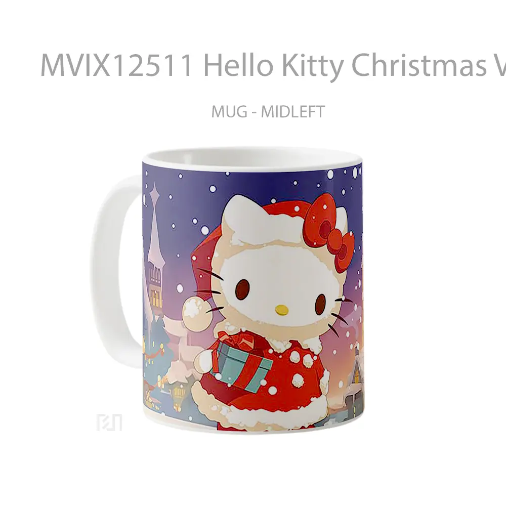 Mug Hello Kitty Christmas Village Mug Aesthetic Koleksi Spesial - All-side / Desain