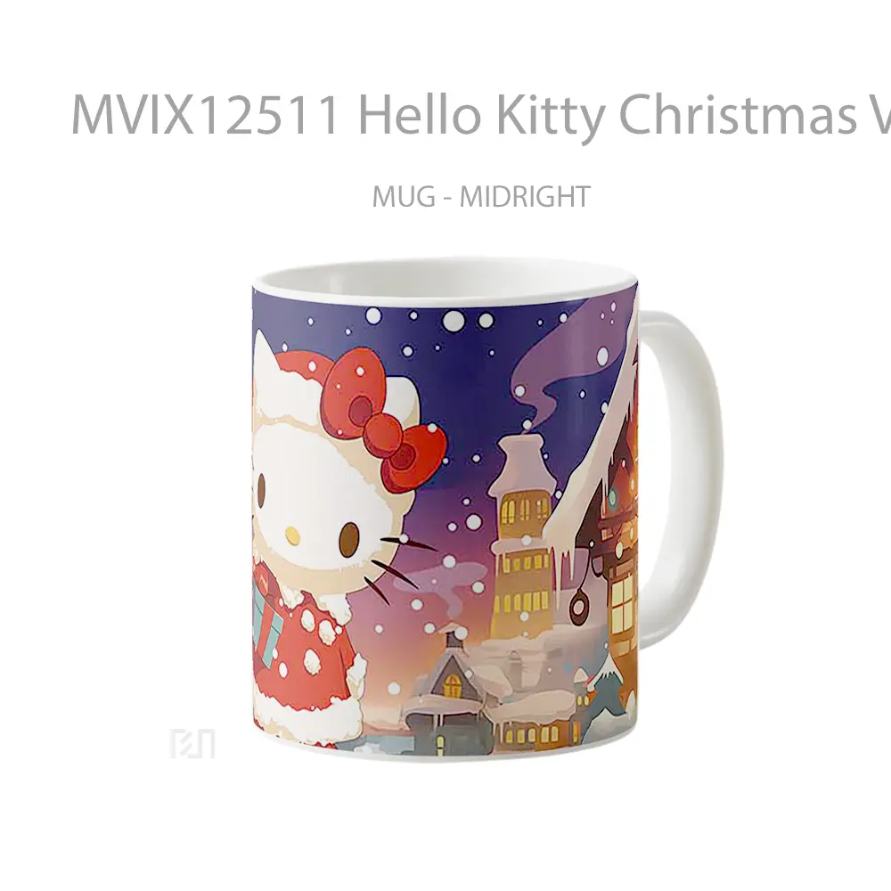Mug Hello Kitty Christmas Village Mug Aesthetic Koleksi Spesial - All-side / Desain
