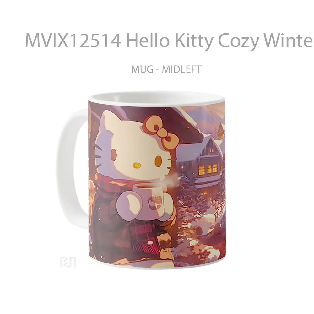 Mug Hello Kitty Cozy Winter Day Hadiah Lucu dan Menarik - All-side / Desain