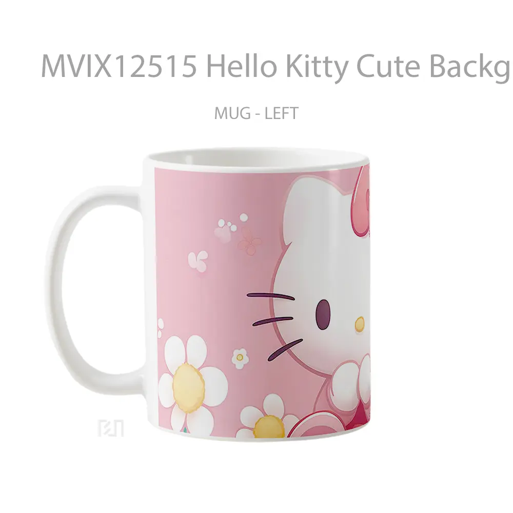 Mug Hello Kitty Cute Background Pc Mug Aesthetic Koleksi Spesial - All-side / Desain