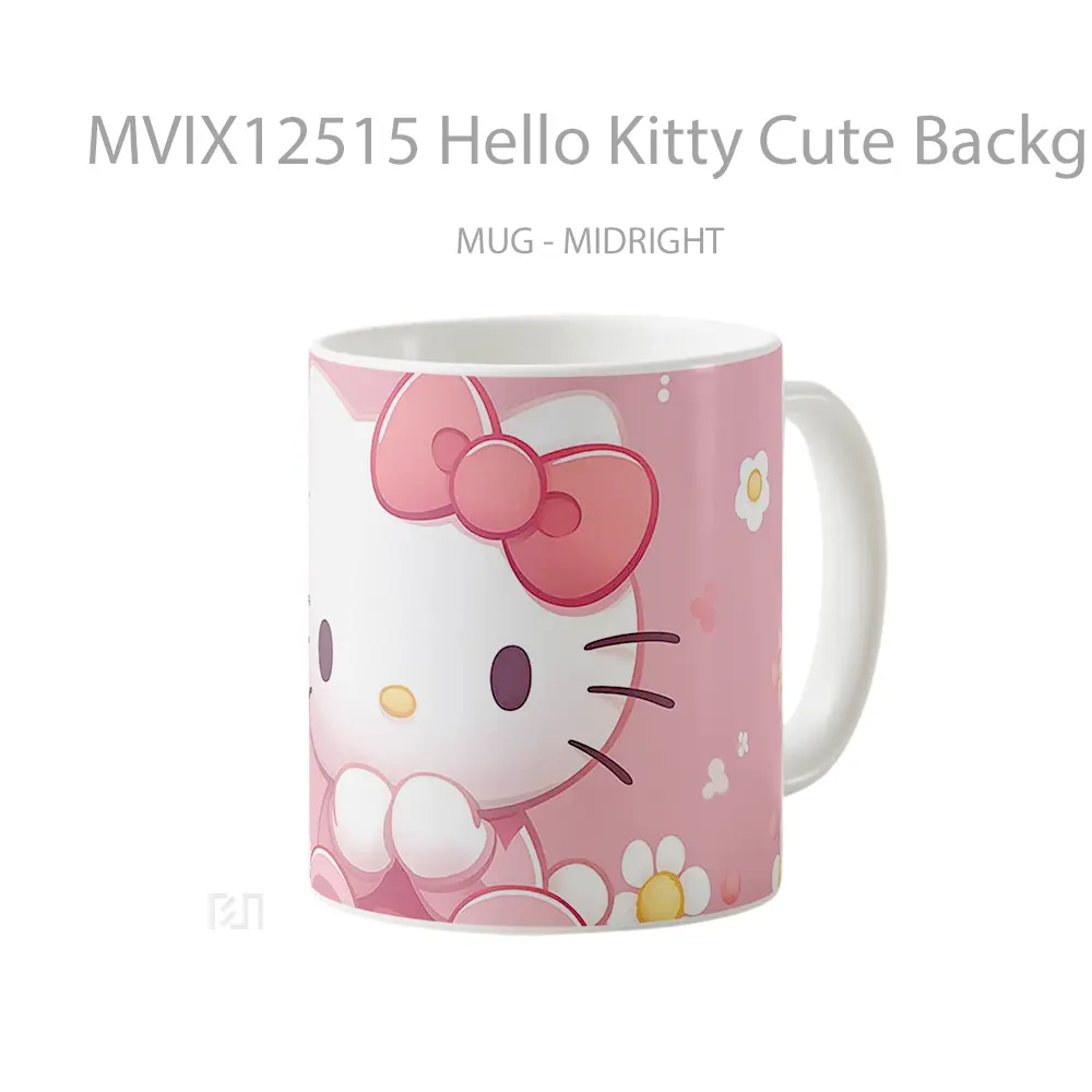 Mug Hello Kitty Cute Background Pc Mug Aesthetic Koleksi Spesial - All-side / Desain