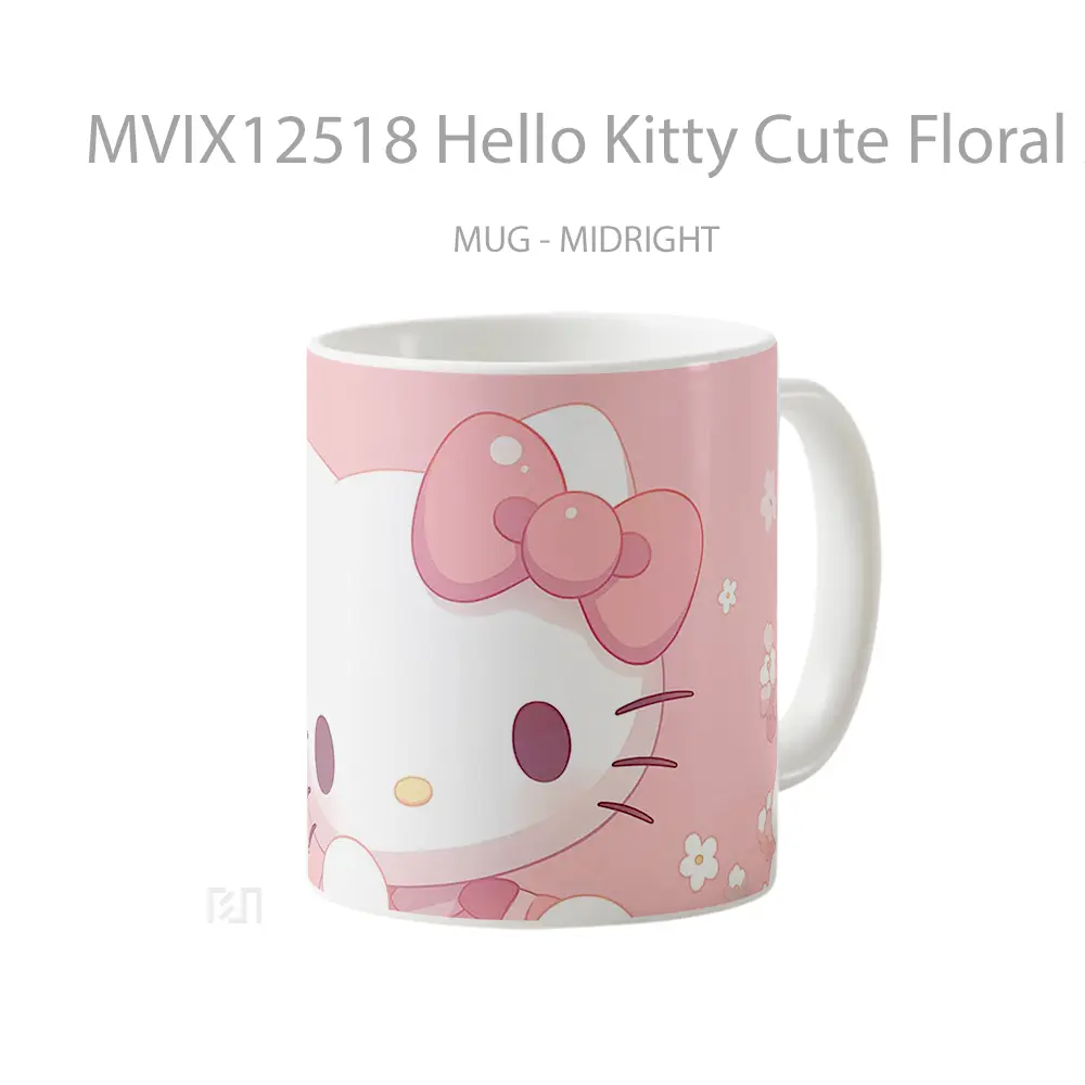 Mug Hello Kitty Cute Floral Aesthetic Mug Aesthetic Koleksi Spesial - All-side / Desain