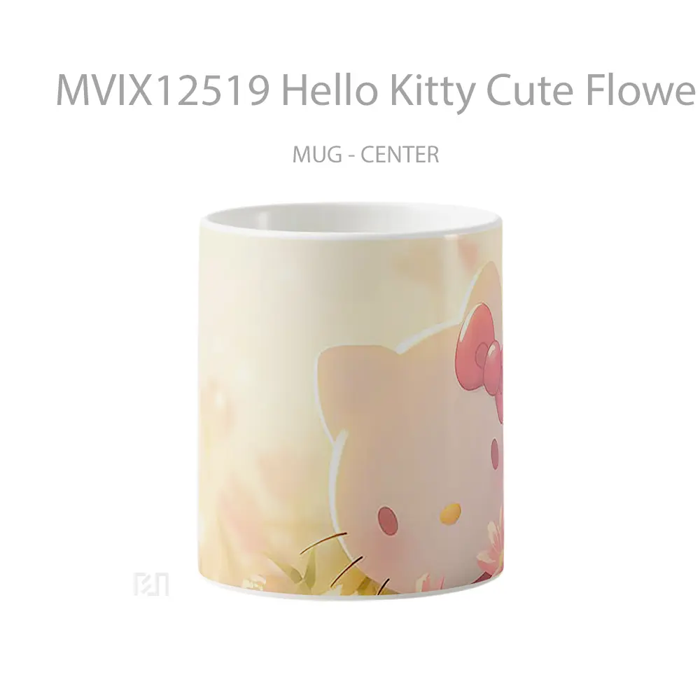 Mug Hello Kitty Cute Flowers Light Mug Aesthetic Koleksi Spesial