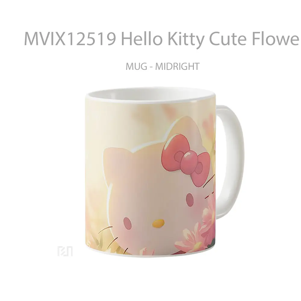 Mug Hello Kitty Cute Flowers Light Mug Aesthetic Koleksi Spesial - All-side / Desain