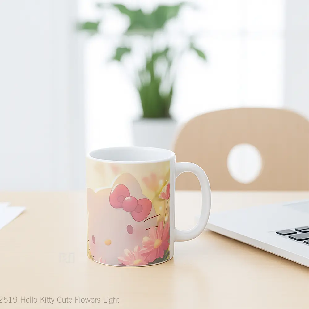 Mug Hello Kitty Cute Flowers Light Mug Aesthetic Koleksi Spesial - All-side / Desain