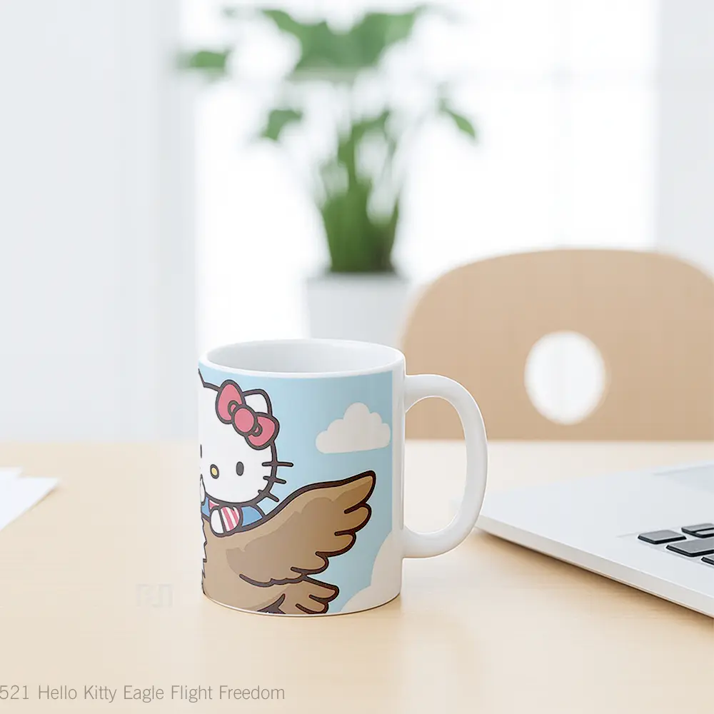 Mug Hello Kitty Eagle Flight Freedom Mug Aesthetic Koleksi Spesial - All-side / Desain
