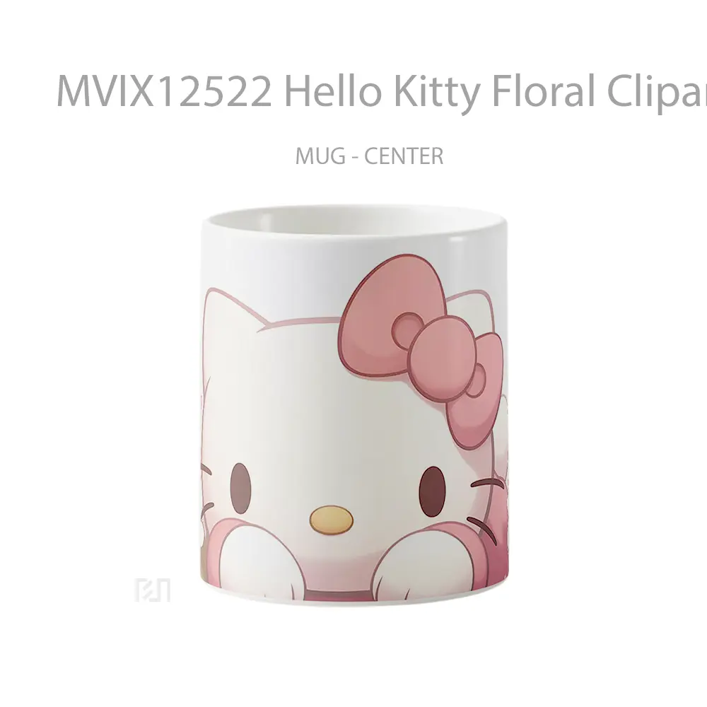 Mug Hello Kitty Floral Clipart Pc Mug Aesthetic Koleksi Spesial