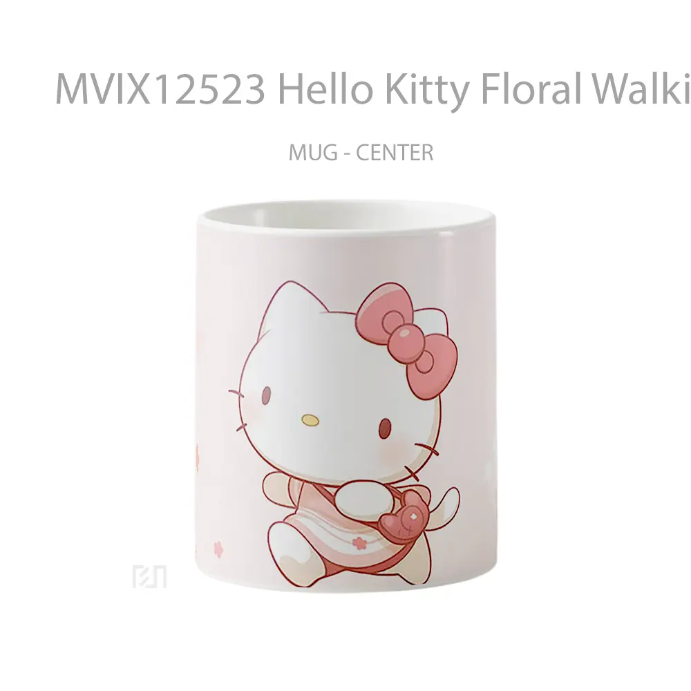 Mug Hello Kitty Floral Walking Hadiah Lucu dan Menarik
