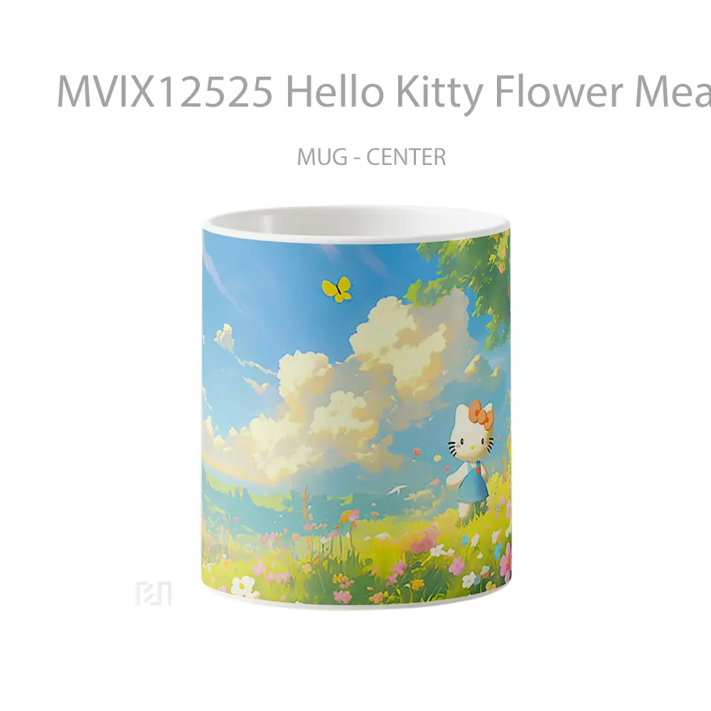 Mug Hello Kitty Flower Meadow Gelas Keramik Desain Unik