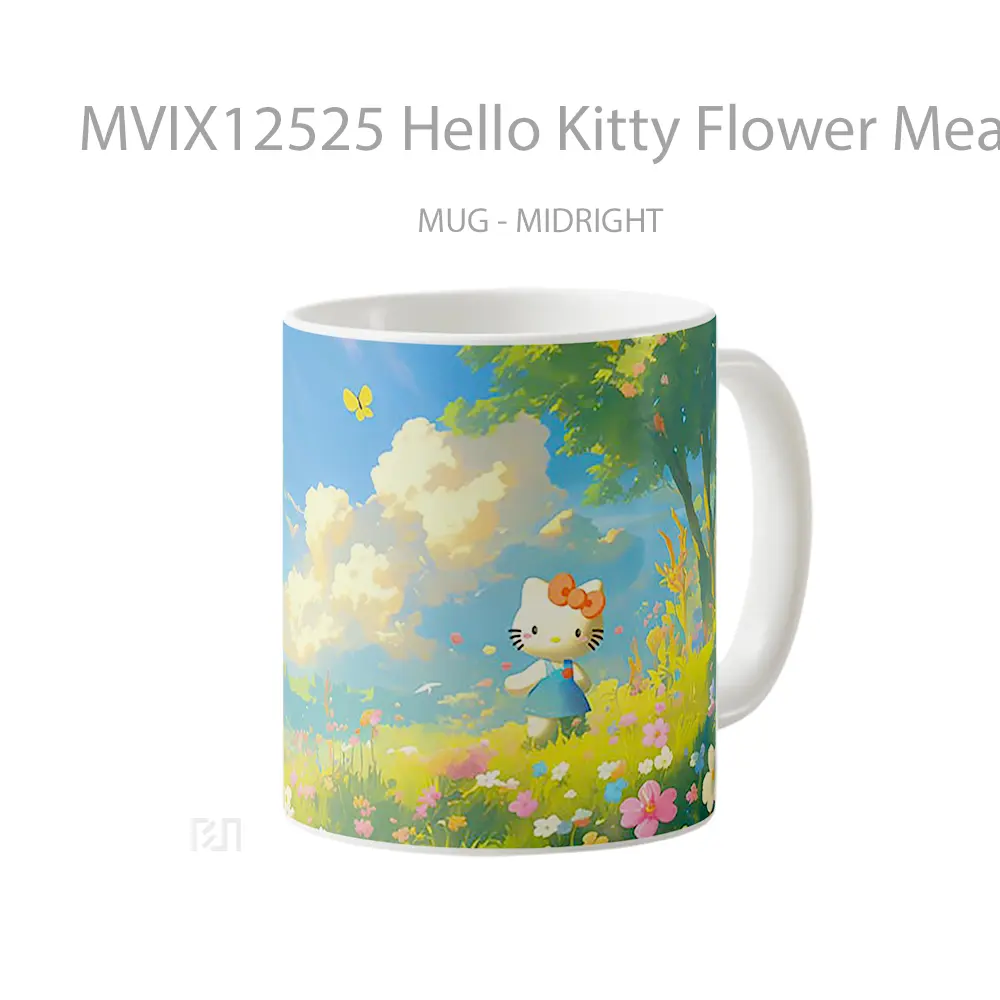 Mug Hello Kitty Flower Meadow Gelas Keramik Desain Unik - All-side / Desain
