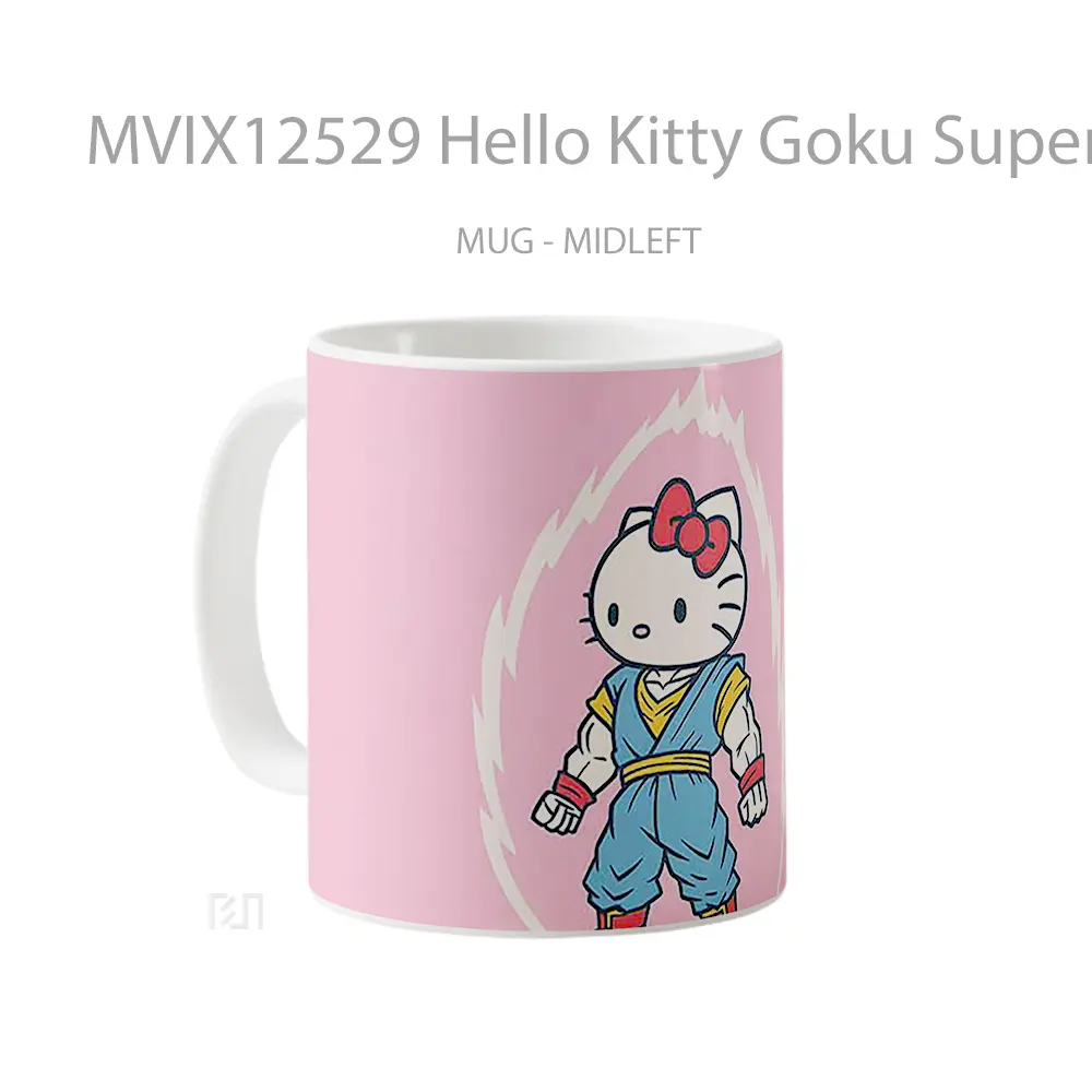 Mug Hello Kitty Goku Super Saiyan Hadiah Lucu dan Menarik - All-side / Desain