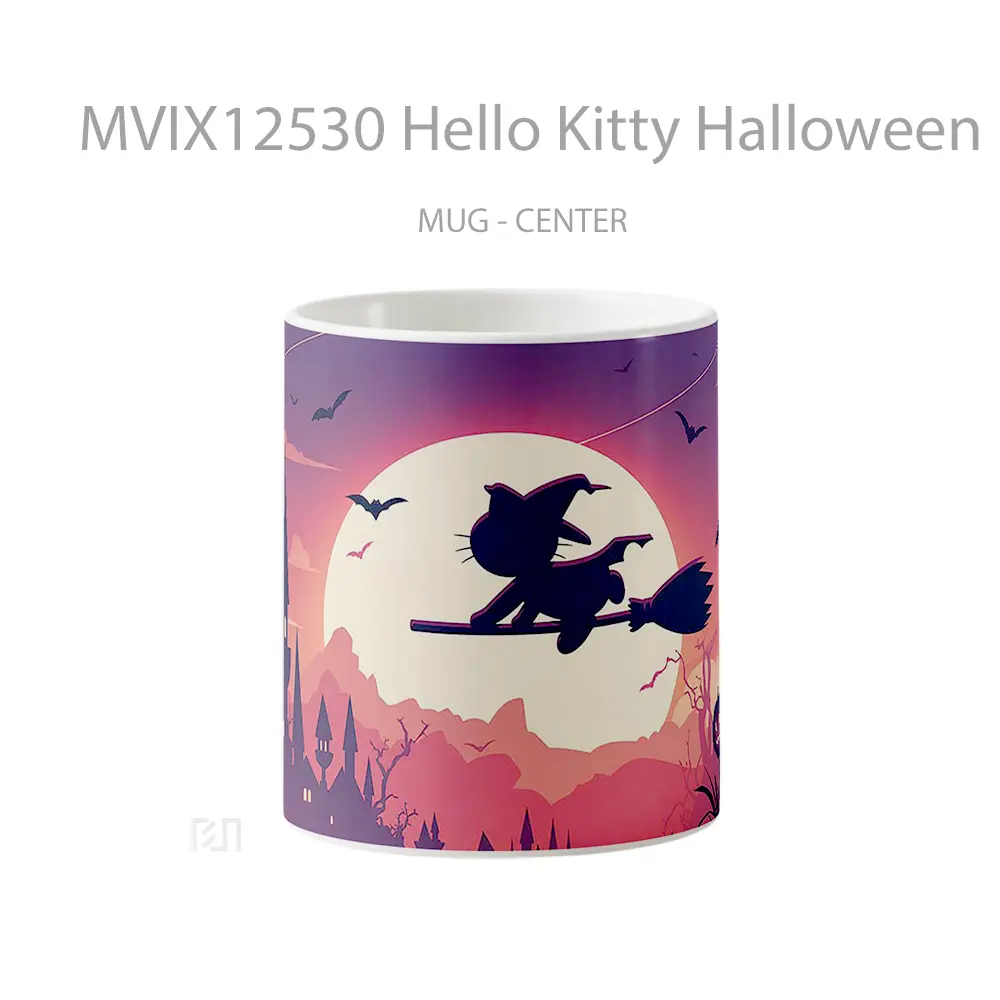 Mug Hello Kitty Halloween Broomstick Gelas Keramik Desain Unik