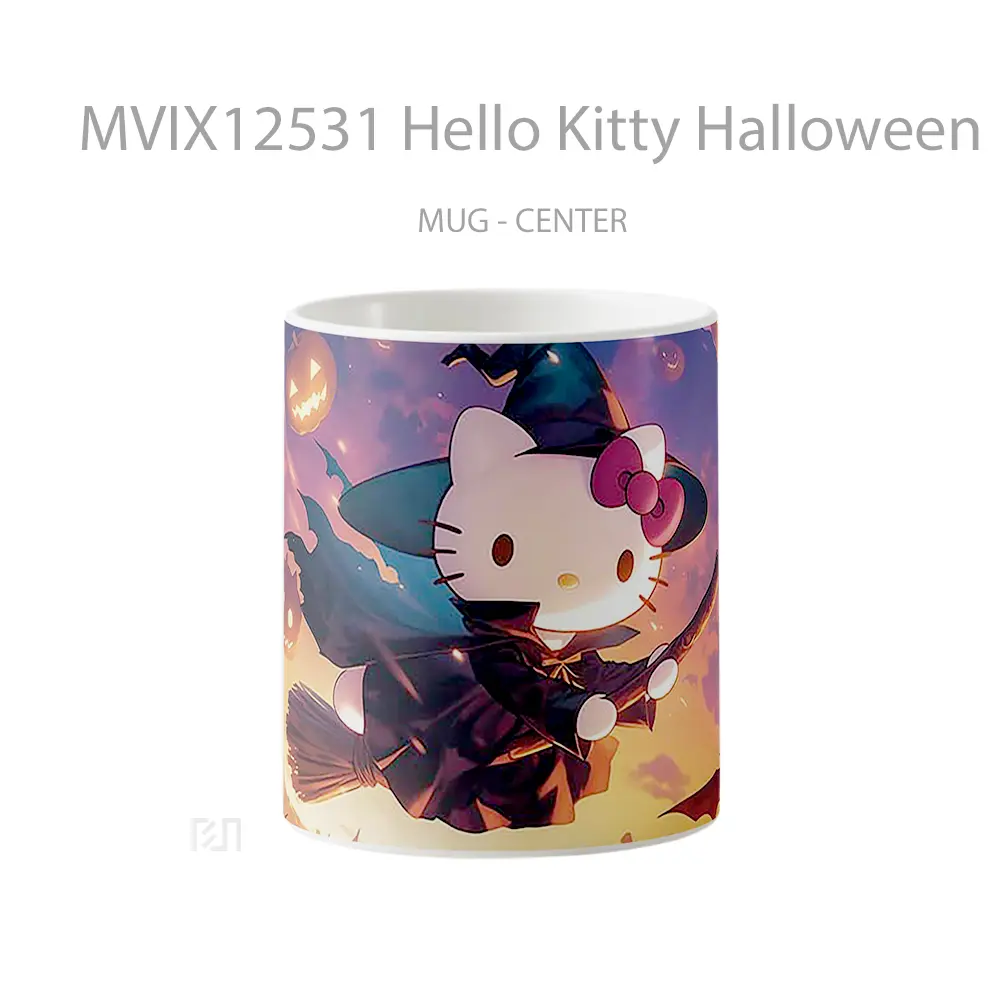 Mug Hello Kitty Halloween Flying Witch Mug Aesthetic Koleksi Spesial