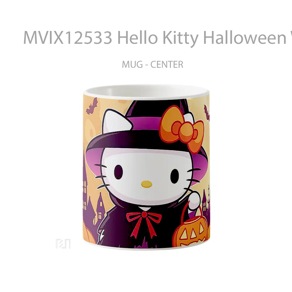 Mug Hello Kitty Halloween Witch Costume Pumpkins Hadiah Lucu dan Menarik
