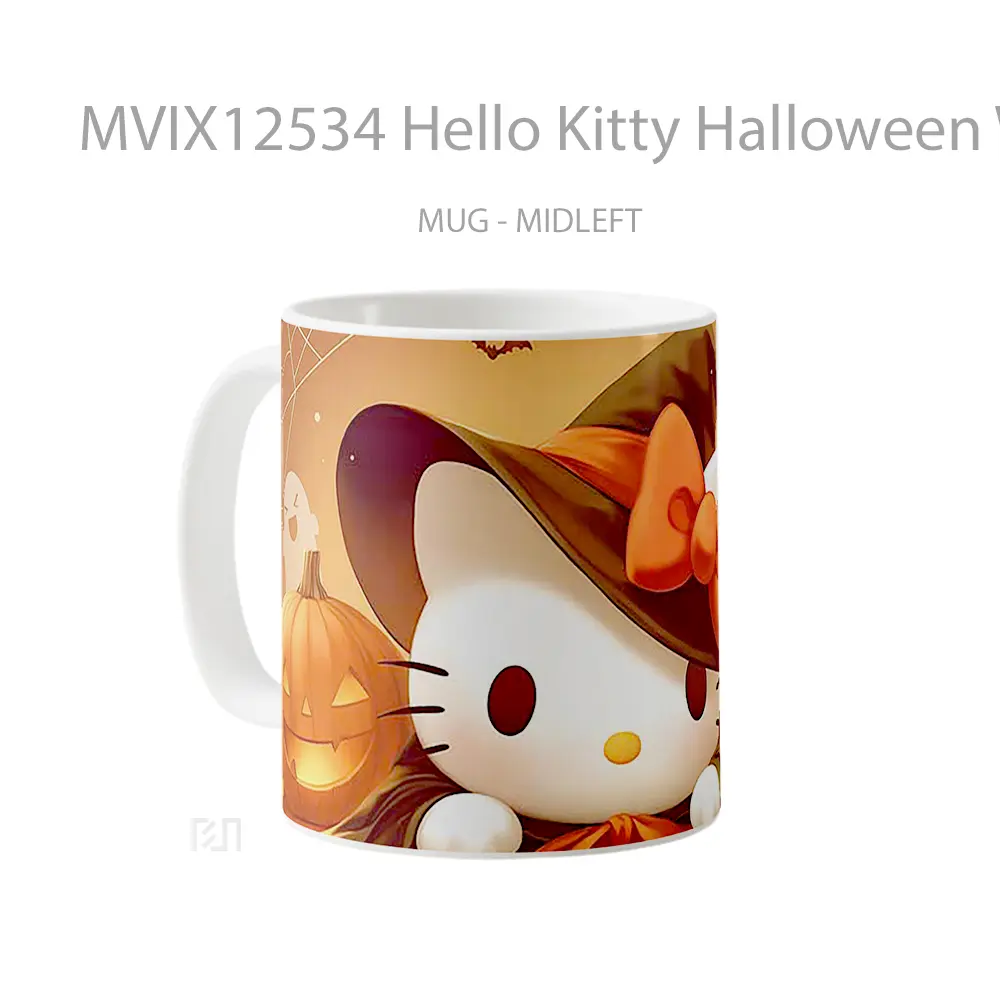 Mug Hello Kitty Halloween Witch Koleksi Mug Limited Edition - All-side / Desain