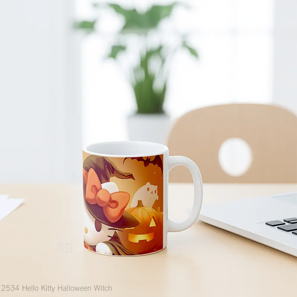 Mug Hello Kitty Halloween Witch Koleksi Mug Limited Edition - All-side / Desain
