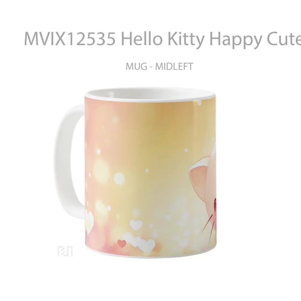 Mug Hello Kitty Happy Cute Cat Koleksi Mug Limited Edition - All-side / Desain