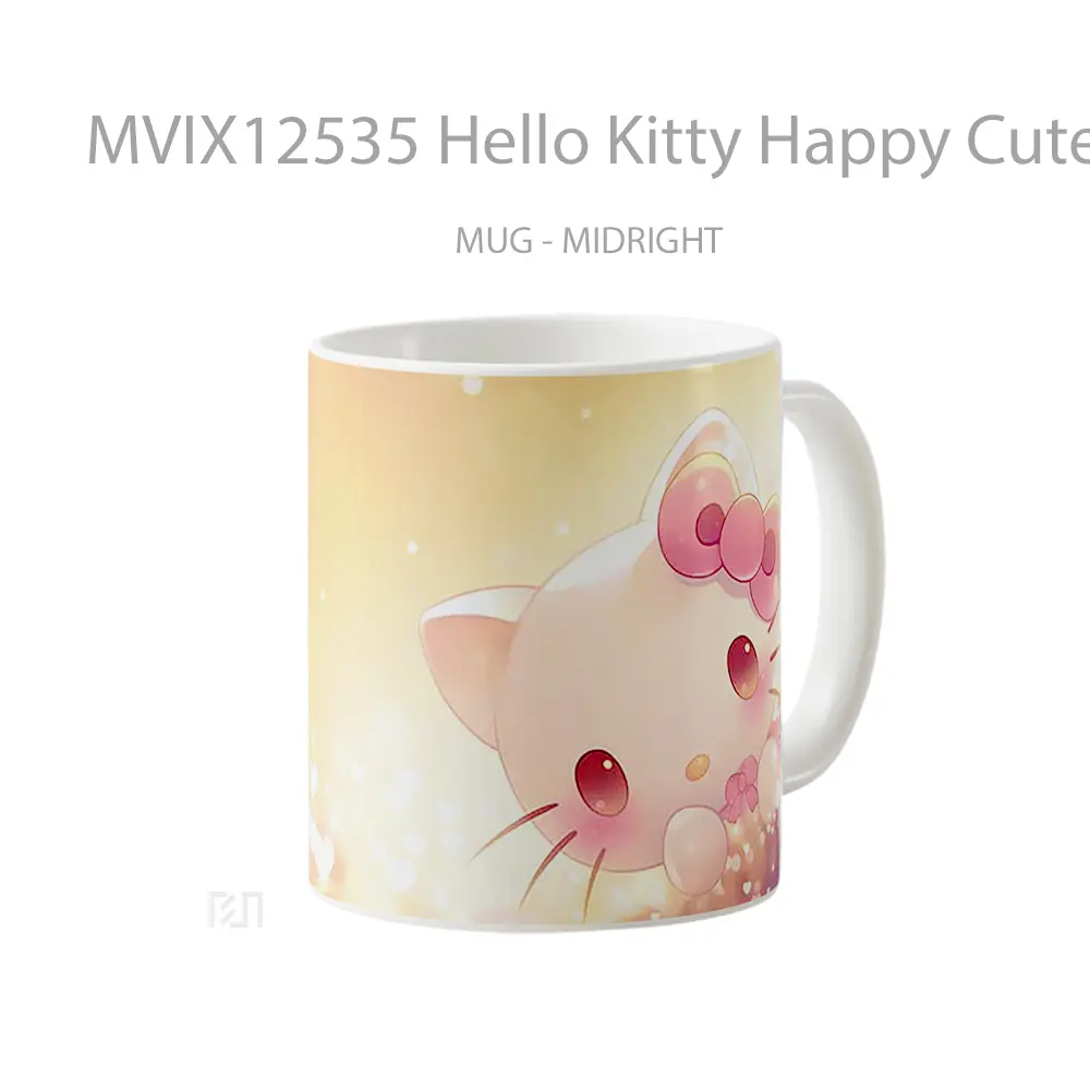 Mug Hello Kitty Happy Cute Cat Koleksi Mug Limited Edition - All-side / Desain