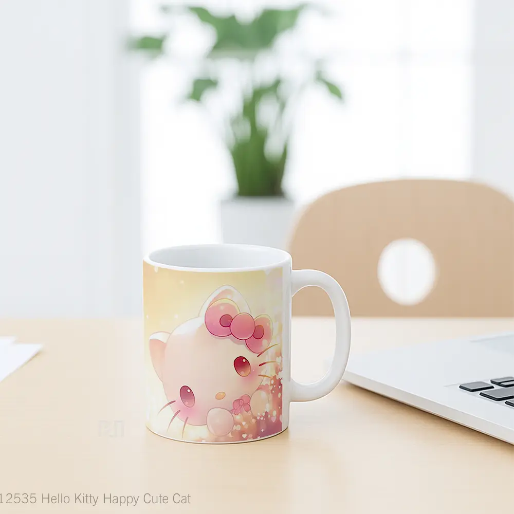 Mug Hello Kitty Happy Cute Cat Koleksi Mug Limited Edition - All-side / Desain
