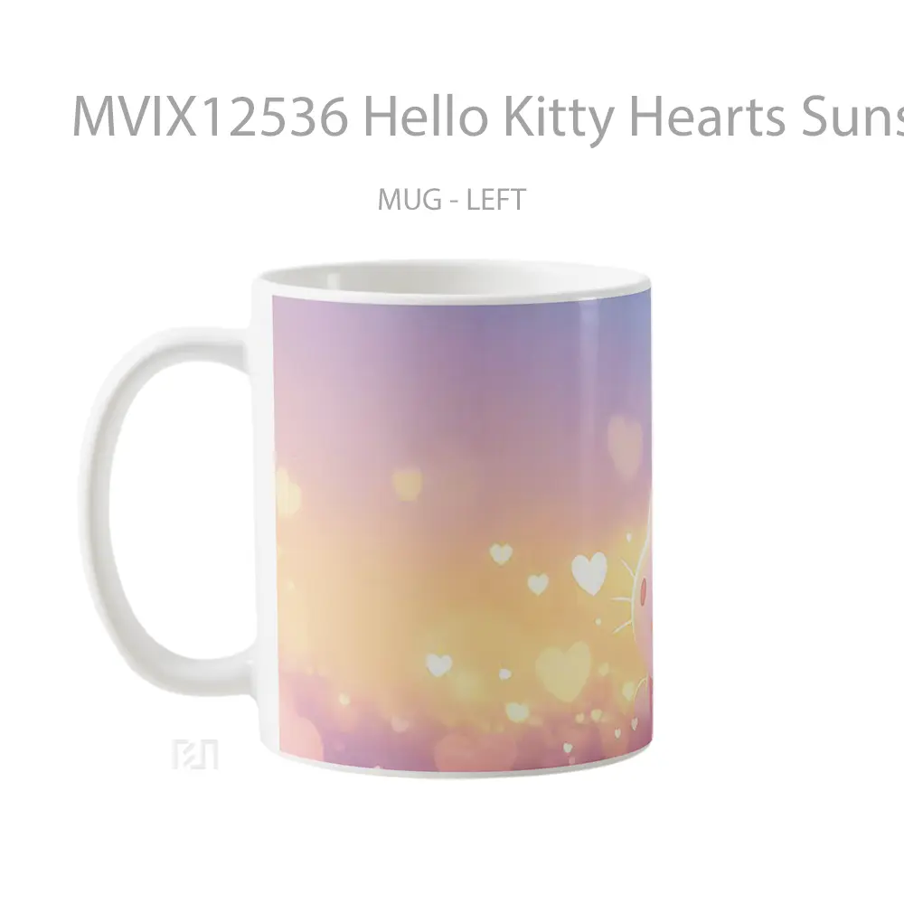 Mug Hello Kitty Hearts Sunset Glow Mug Aesthetic Koleksi Spesial - All-side / Desain