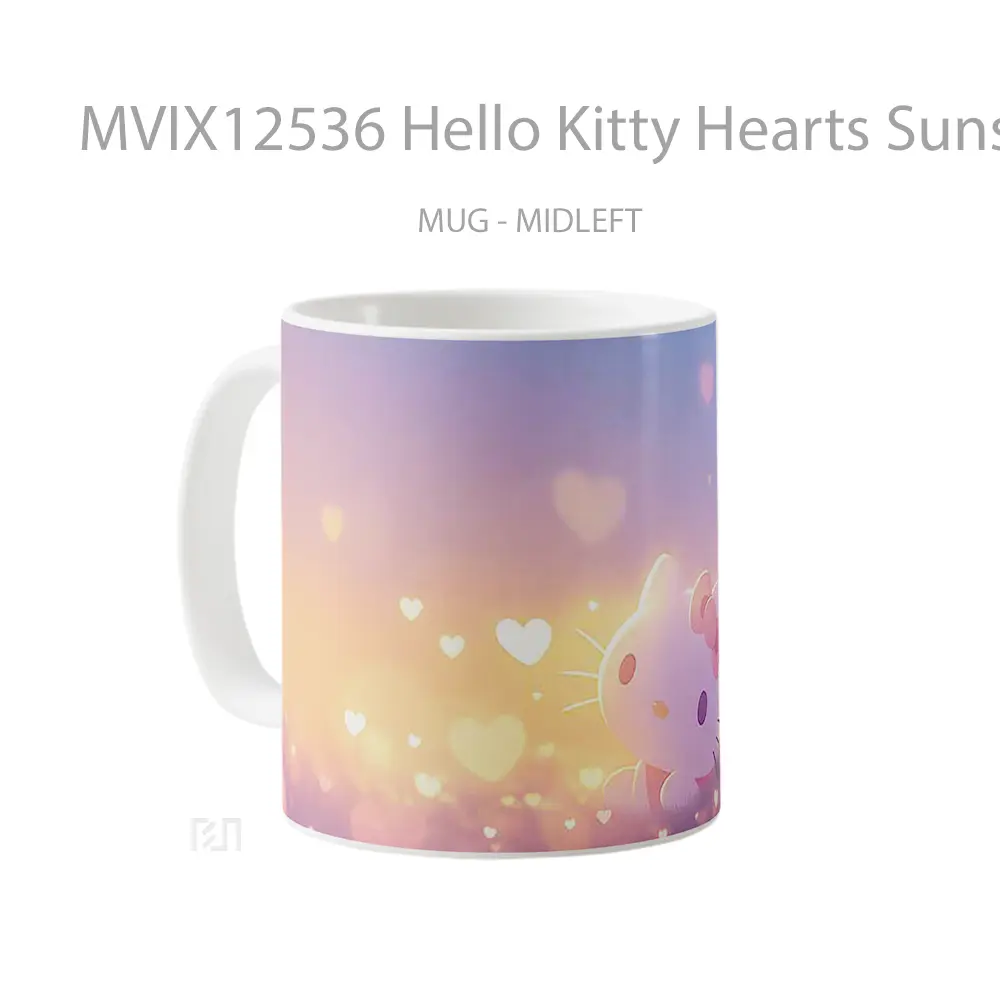 Mug Hello Kitty Hearts Sunset Glow Mug Aesthetic Koleksi Spesial - All-side / Desain