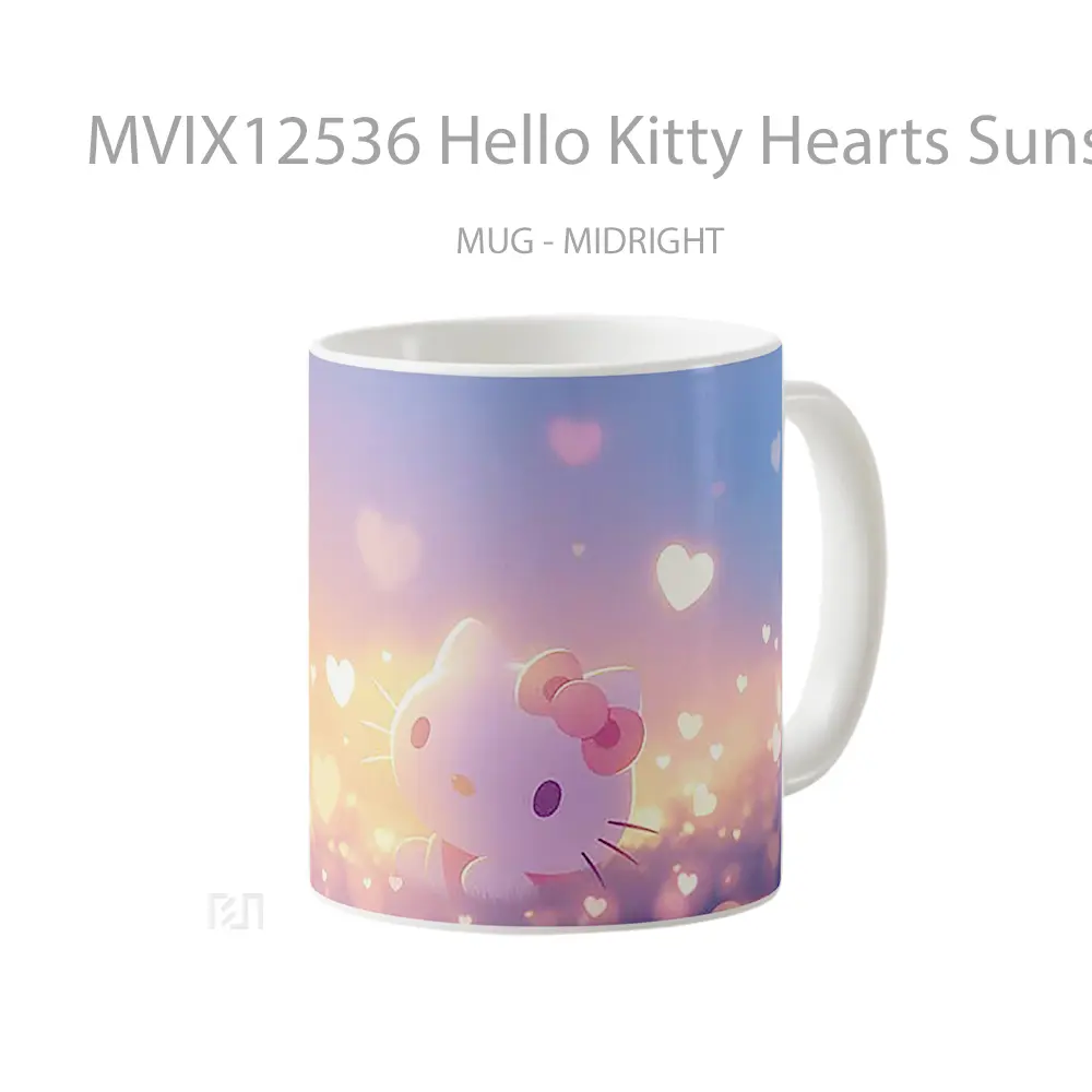 Mug Hello Kitty Hearts Sunset Glow Mug Aesthetic Koleksi Spesial - All-side / Desain
