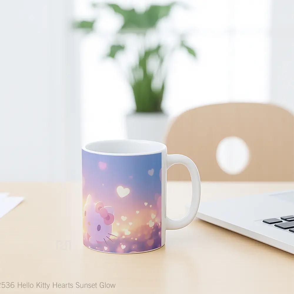 Mug Hello Kitty Hearts Sunset Glow Mug Aesthetic Koleksi Spesial - All-side / Desain