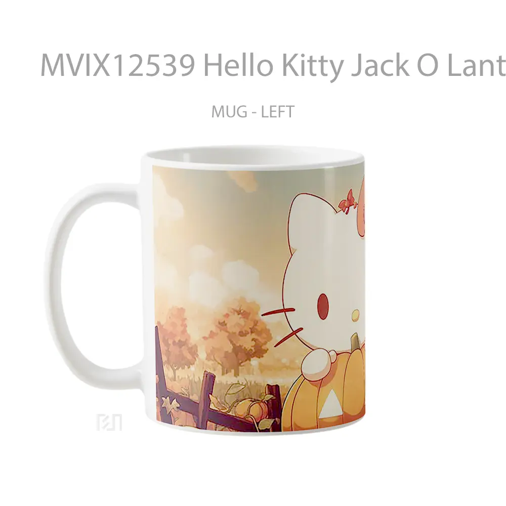 Mug Hello Kitty Jack O Lantern Gelas Keramik Desain Unik - All-side / Desain