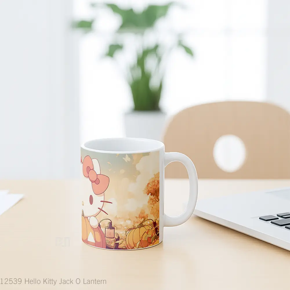 Mug Hello Kitty Jack O Lantern Gelas Keramik Desain Unik - All-side / Desain