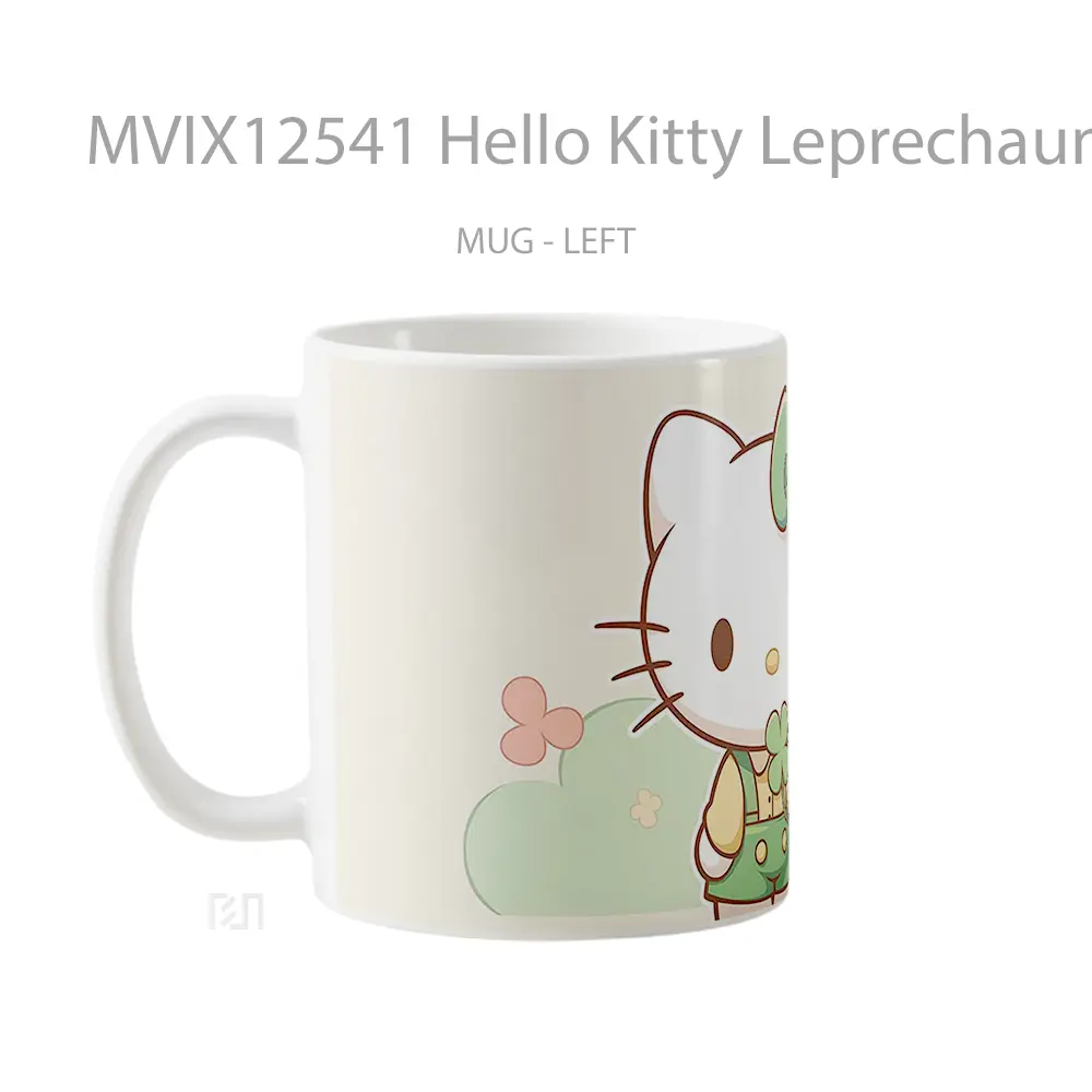 Mug Hello Kitty Leprechaun Green Bow St Patricks Day Koleksi Mug Limited Edition - All-side / Desain