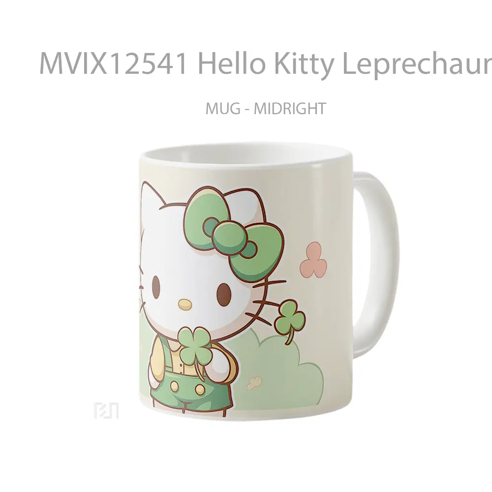 Mug Hello Kitty Leprechaun Green Bow St Patricks Day Koleksi Mug Limited Edition - All-side / Desain