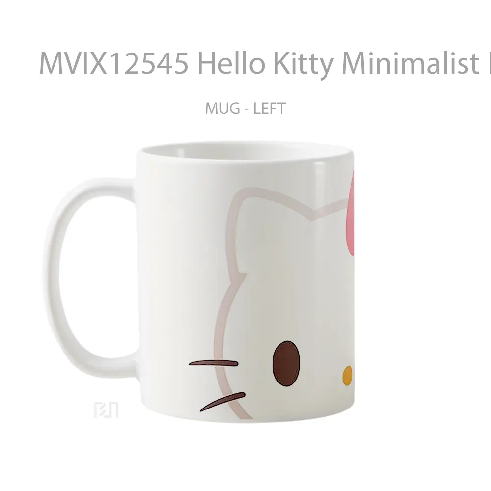 Mug Hello Kitty Minimalist Face Bow Koleksi Mug Limited Edition - All-side / Desain