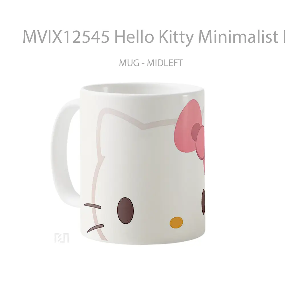 Mug Hello Kitty Minimalist Face Bow Koleksi Mug Limited Edition - All-side / Desain