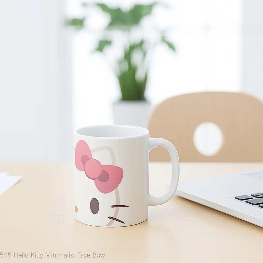 Mug Hello Kitty Minimalist Face Bow Koleksi Mug Limited Edition - All-side / Desain