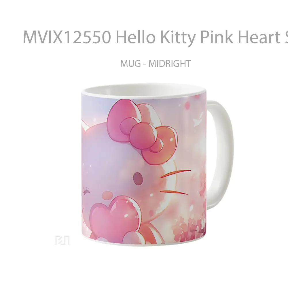 Mug Hello Kitty Pink Heart Sakura Blossom Mug Aesthetic Koleksi Spesial - All-side / Desain
