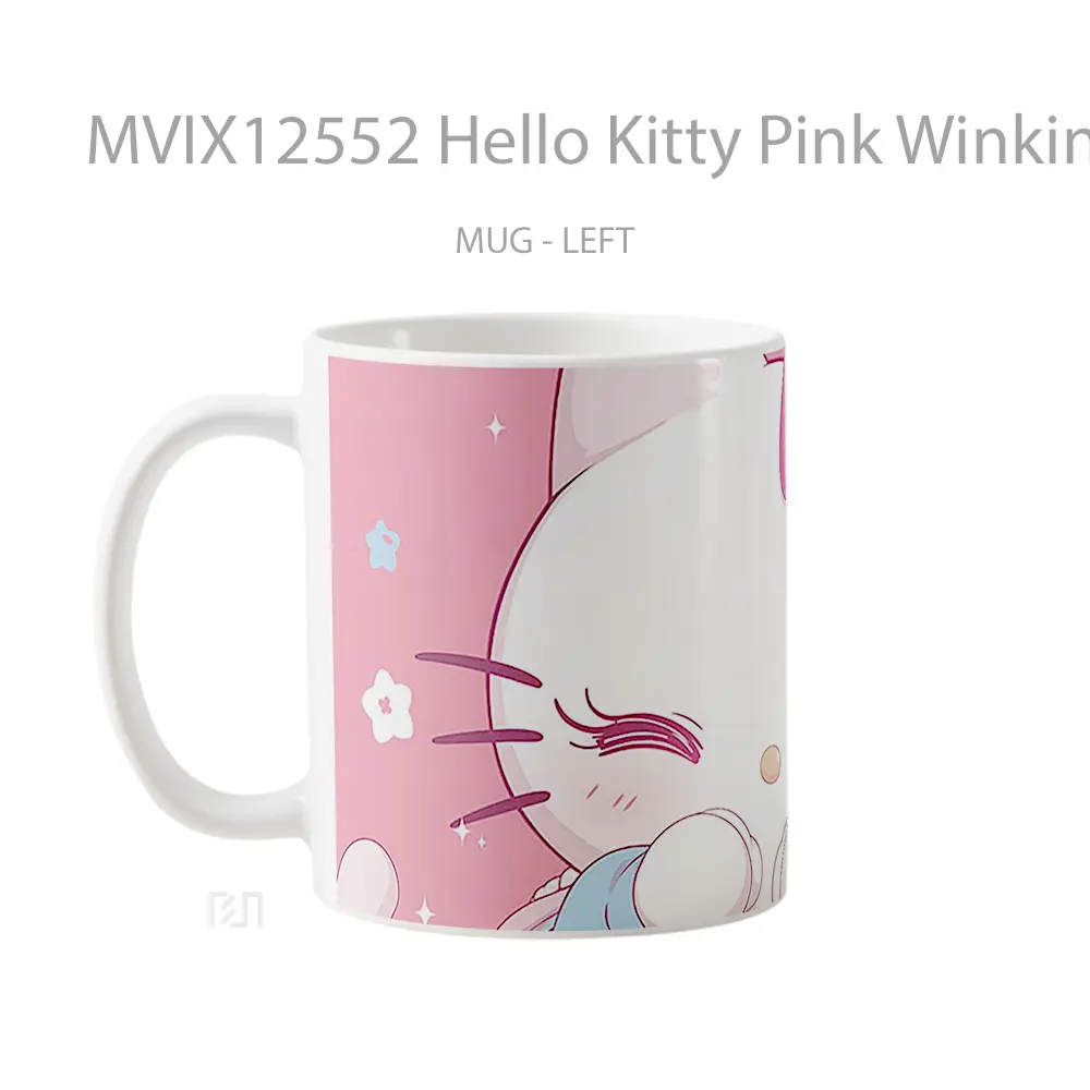 Mug Hello Kitty Pink Winking Hadiah Lucu dan Menarik - All-side / Desain