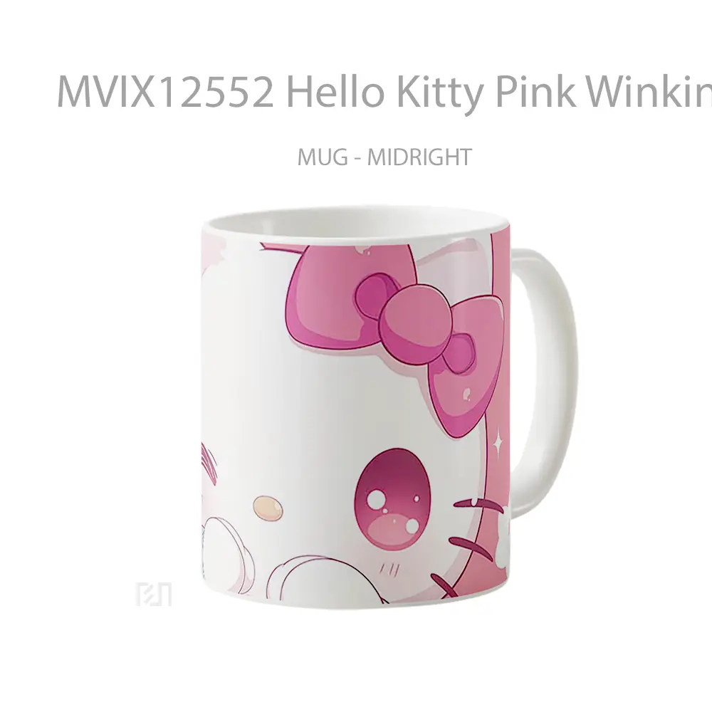 Mug Hello Kitty Pink Winking Hadiah Lucu dan Menarik - All-side / Desain