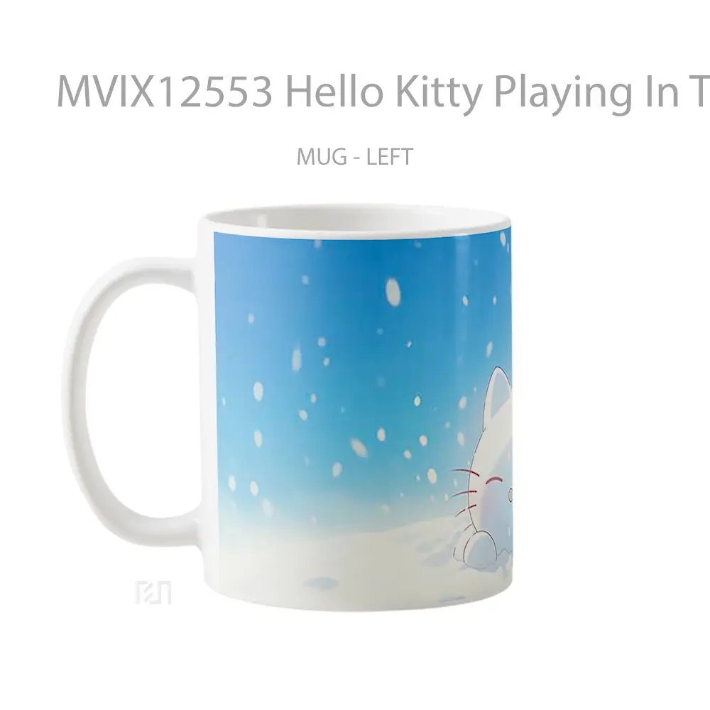Mug Hello Kitty Playing In The Snow Gelas Keramik Desain Unik - All-side / Desain