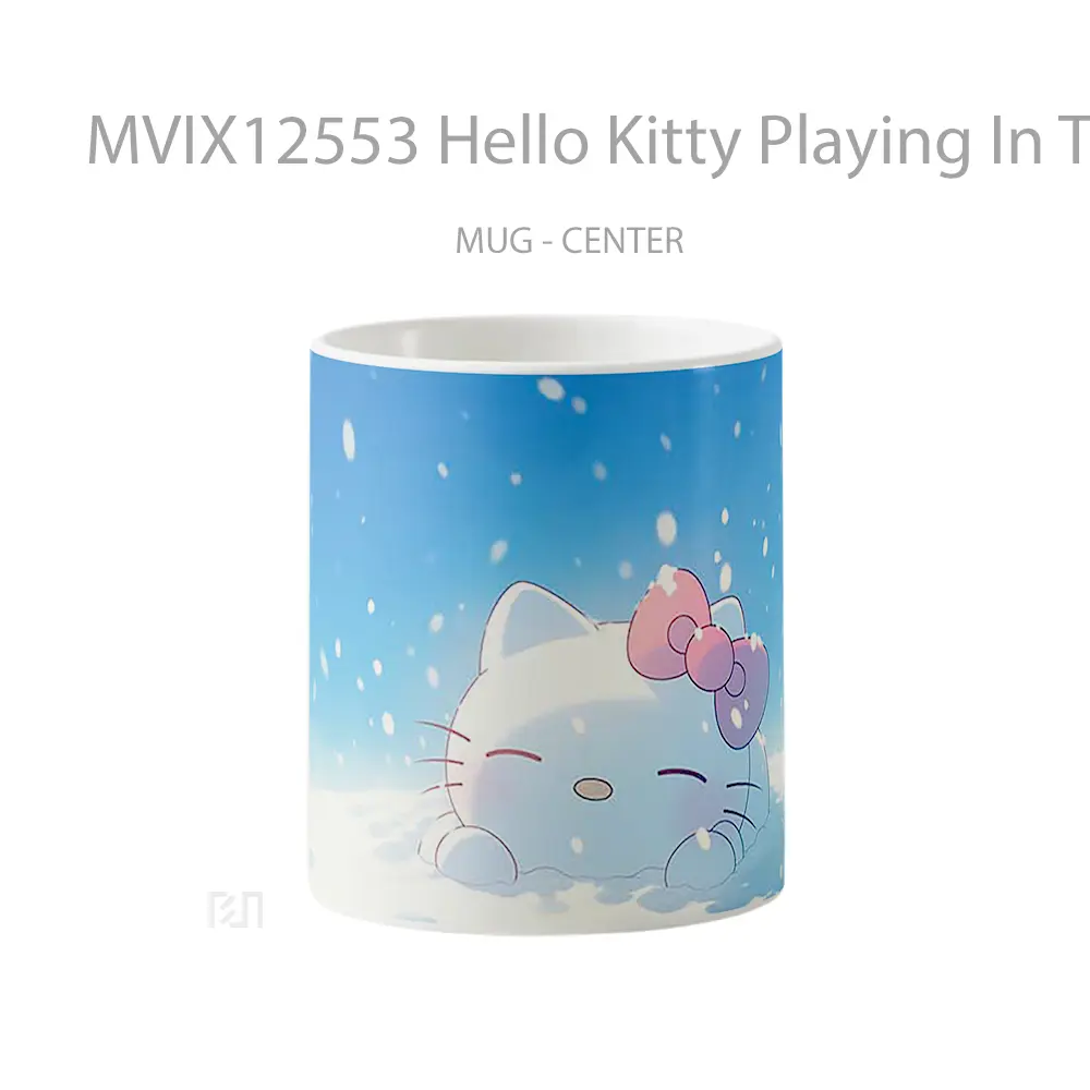 Mug Hello Kitty Playing In The Snow Gelas Keramik Desain Unik