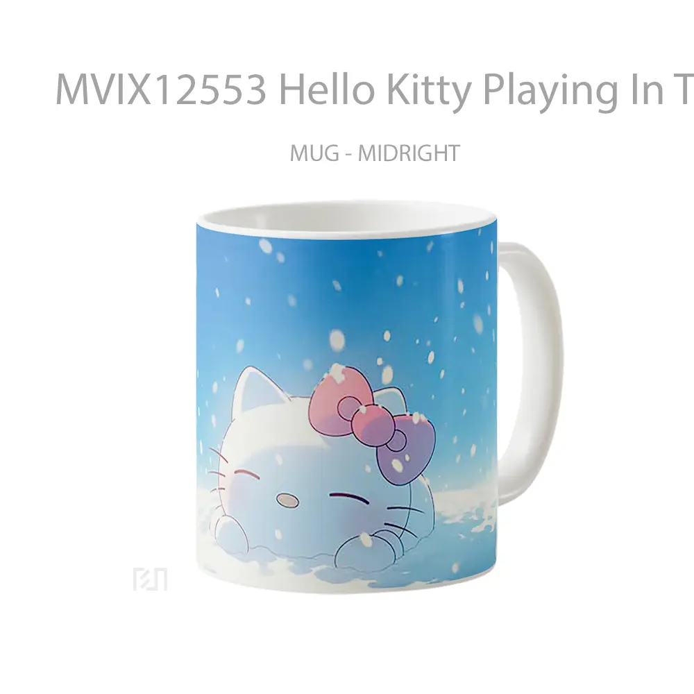Mug Hello Kitty Playing In The Snow Gelas Keramik Desain Unik - All-side / Desain