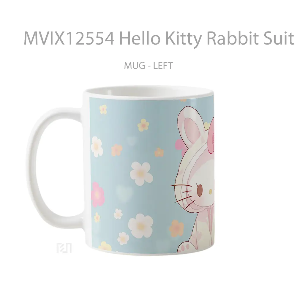 Mug Hello Kitty Rabbit Suit Pastel Cute Style Mug Aesthetic Koleksi Spesial - All-side / Desain