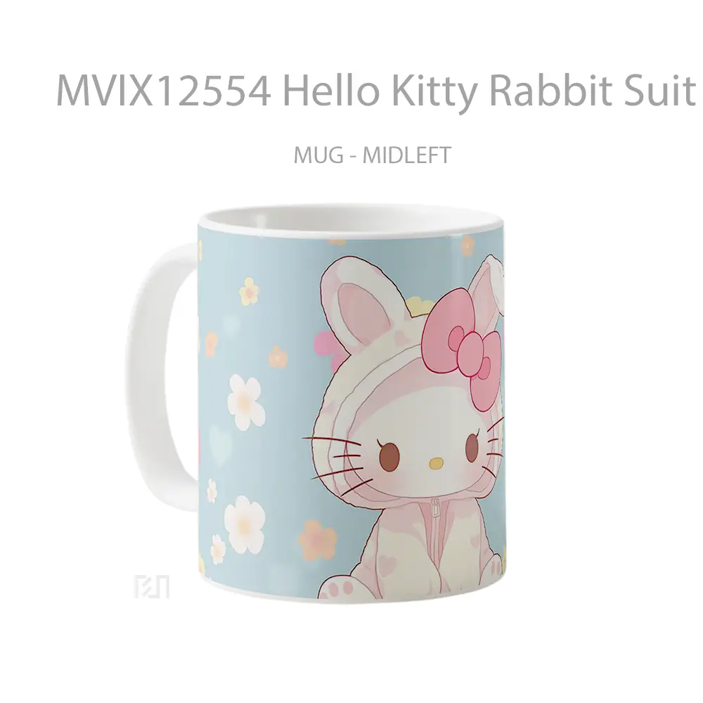 Mug Hello Kitty Rabbit Suit Pastel Cute Style Mug Aesthetic Koleksi Spesial - All-side / Desain