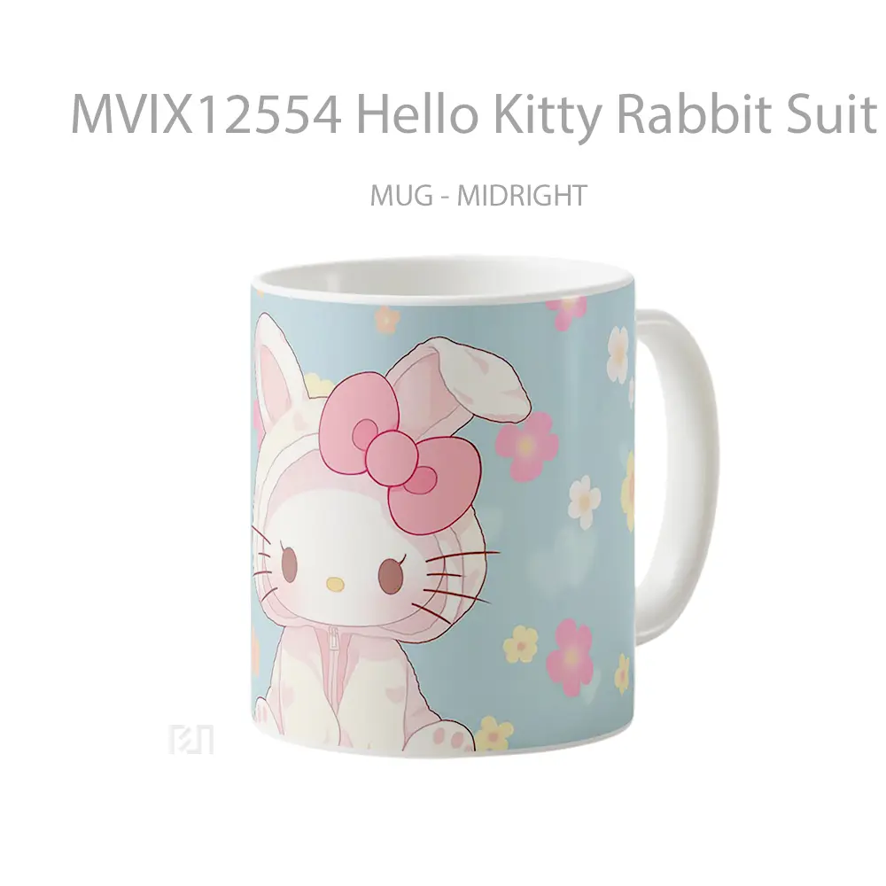 Mug Hello Kitty Rabbit Suit Pastel Cute Style Mug Aesthetic Koleksi Spesial - All-side / Desain