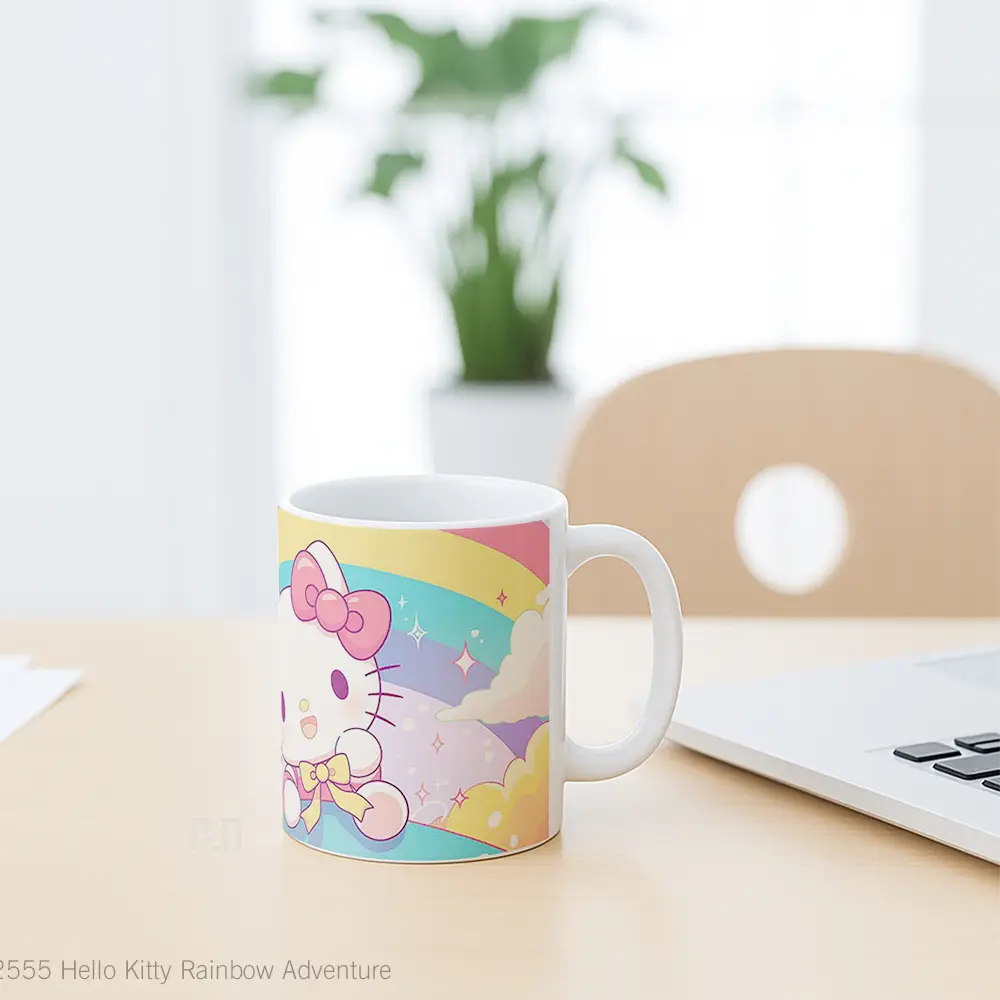 Mug Hello Kitty Rainbow Adventure Koleksi Mug Limited Edition - All-side / Desain