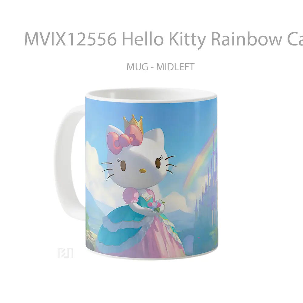 Mug Hello Kitty Rainbow Castle Koleksi Mug Limited Edition - All-side / Desain