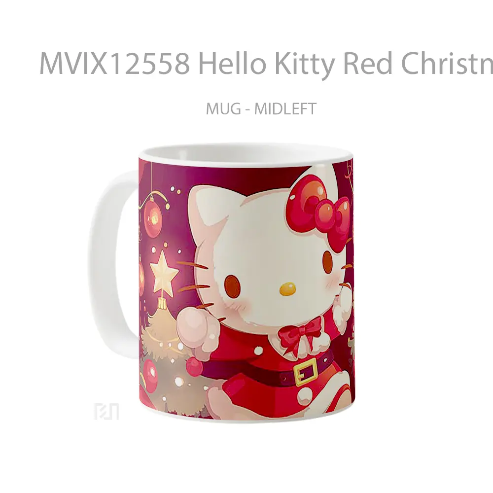 Mug Hello Kitty Red Christmas Lights Koleksi Mug Limited Edition - All-side / Desain