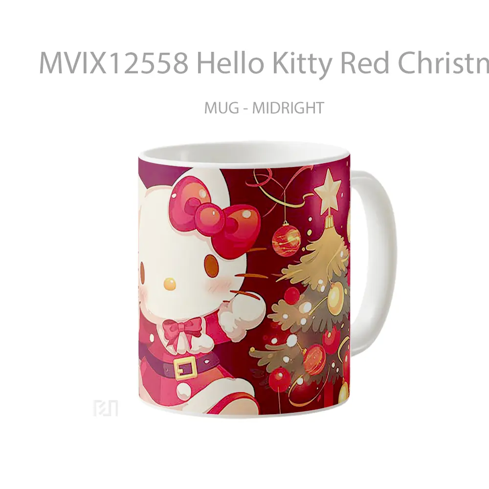 Mug Hello Kitty Red Christmas Lights Koleksi Mug Limited Edition - All-side / Desain