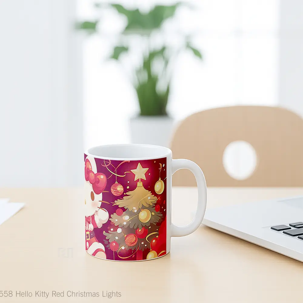 Mug Hello Kitty Red Christmas Lights Koleksi Mug Limited Edition - All-side / Desain