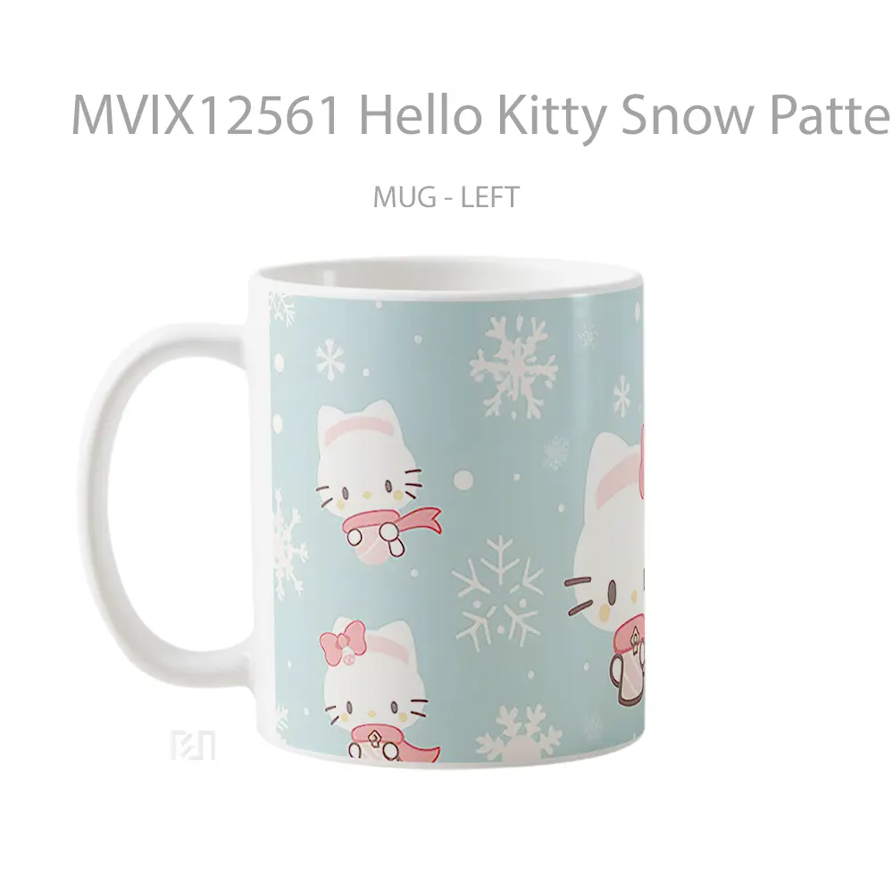 Mug Hello Kitty Snow Pattern Gelas Keramik Desain Unik - All-side / Desain